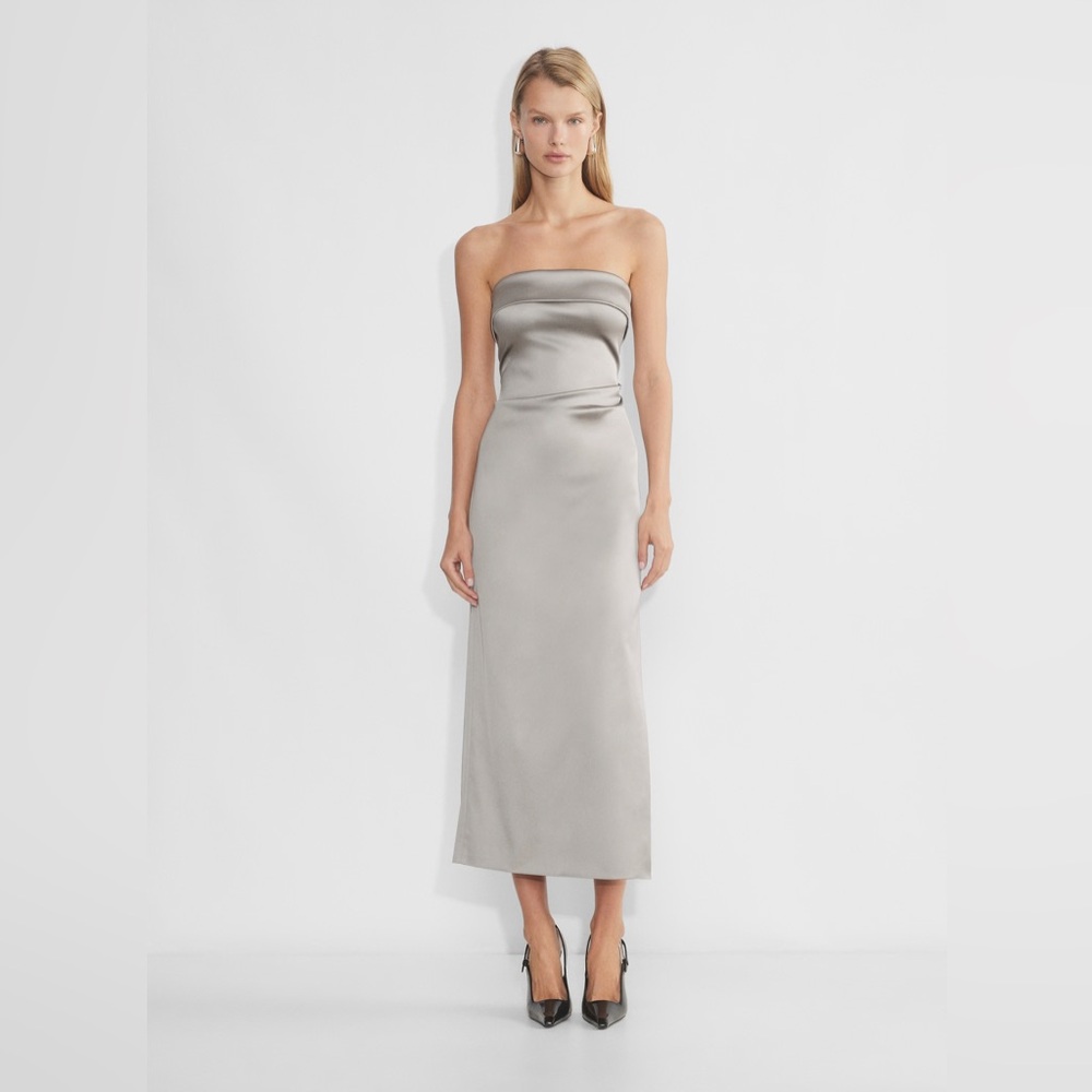 Aritzia Strapless Satin Dress